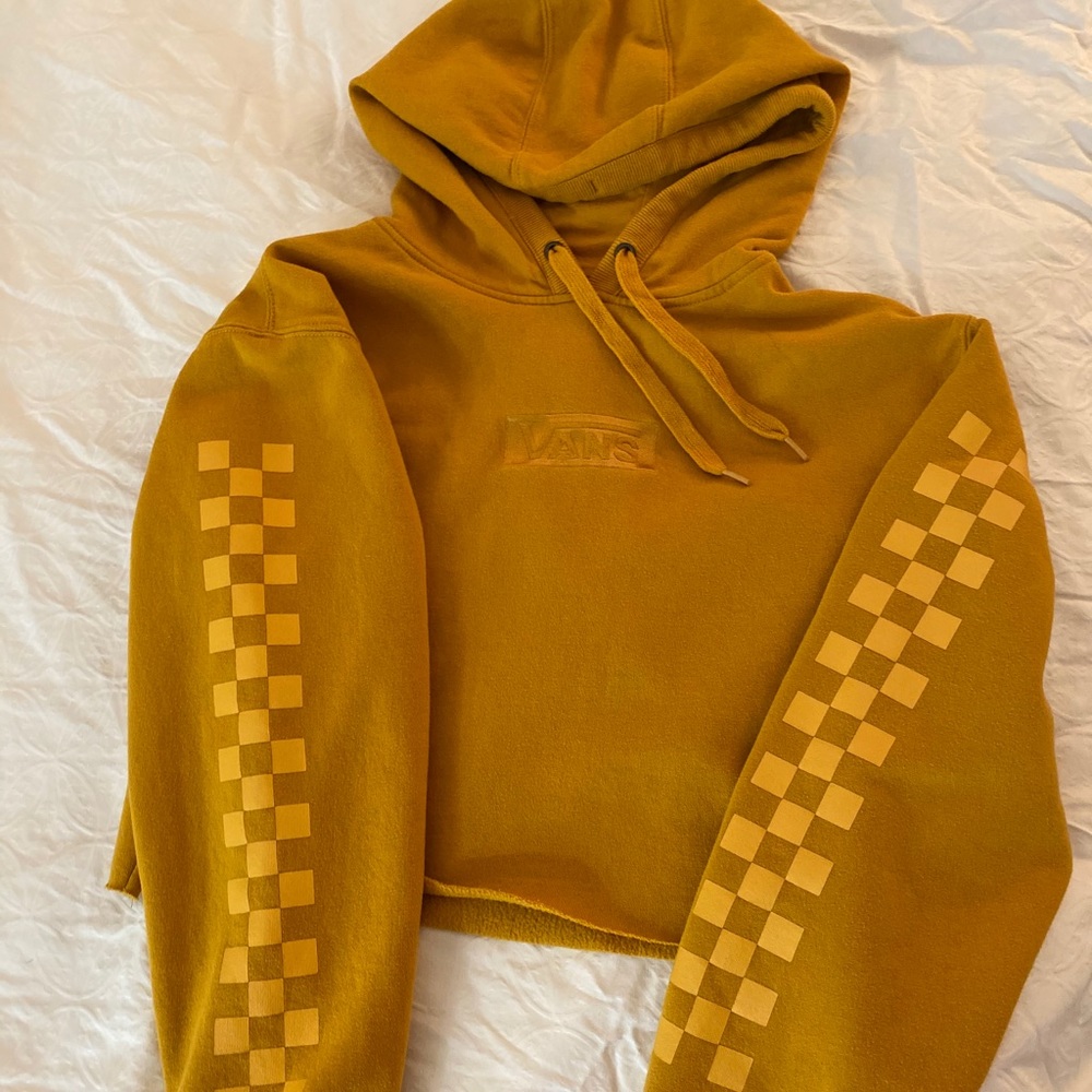 yellow cropped vans hoodie